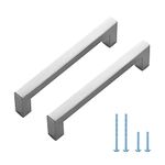 Ravinte Square Cabinet Pulls 5 Inch Kitchen Cabinet Handles Brushed Nickel Modern Hardware for Kitchen Cabinets 3 Pack