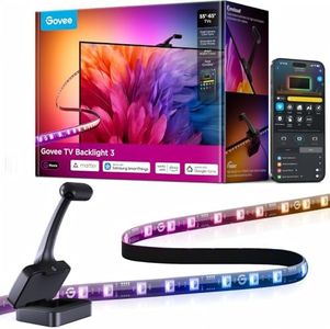 Govee TV Hintergrundbeleuchtung 3 mit 4 MP Dual-Kamera für 55-65 Zoll TVs, 3,6M RGBWIC TV Backlight, 60 LEDs/m, Intelligenter AI-Farbfilter für Film/Spiel, App und Sprachsteuerung mit Matter-Steuerung