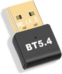 Bluetooth Adapter 5.4, USB Bluetooth Stick (EDR & BLE) Plug and Play Bluetooth Dongle for PC Laptop Desktop Computer, Supports Windows 11/10/8.1/7