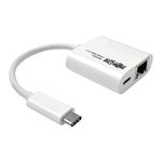 Tripp Lite USB-C to Gigabit Ethernet Network Adapter with USB-C Charging Port (U436-06N-G-C)