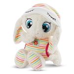 Nici 48290 Jolala Sleepycaps Sleepyheads 22cm-Cuddly Striped Pyjamas-Fluffy Soft Toy to Help Girls, Boys & Babies Fall Asleep-Plush Sheep Sleeping Aid