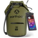 Earth Pak-Torrent Series Waterproof Dry Bag Keeps Gear Dry for Kayaking, Boating, Hiking, Camping and Fishing with Waterproof Phone Case (Green, 20L)