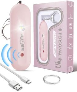 Personal Safety Alarm for Women - Waterproof Rechargeable Security Alarm - 140dB Extra Loud Siren with SOS Strobe Light - Self Defense Keychain for Women Girls Teens Seniors(Pink)