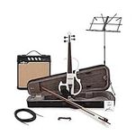 Electric Violin 4/4 Full Size with Amp and Accessory Pack, White