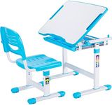 VIVO Blue Height Adjustable Childrens Desk and Chair Set, Kids Interactive Workstation, DESK-V201B