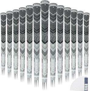 Gowolf Golf Grips Cord Rubber Multi-compound Golf Driver Irons Club Choose 13 Grips with 15pcs Tapes (Gray, Midsize)