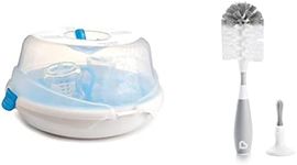 Munchkin 11065 Steam Guard Microwave Sterilizer & Bristle Bottle Brush, Grey