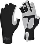 Riverruns UPF 50+ Fishing Gloves for Men Women Sun Gloves UV Protection for Outdoor, Kayaking, Rowing, Paddling, Canoeing(Black, L)