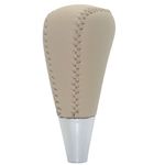 Tan Beige Leather Gear Shift Knob Compatible for Toyota Camry Solara Sienna Avalon Crown RAV4 Hiace Grey Mazda 3 6 Lexus LX470