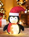 Twinkle Star 1.8FT Christmas Penguin Decorations,50 LED Warm White Lights, Collapsible Easily Metal Stand Easy-Assembly Reusable for Holiday Xmas Indoor Outdoor Decor