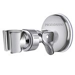 Adjustable Shower Head Holder, Bathroom Suction Cup Handheld Shower Head Bracket, Removable Handheld Showerhead & Wall Mounted Suction Bracket (Silver-5)