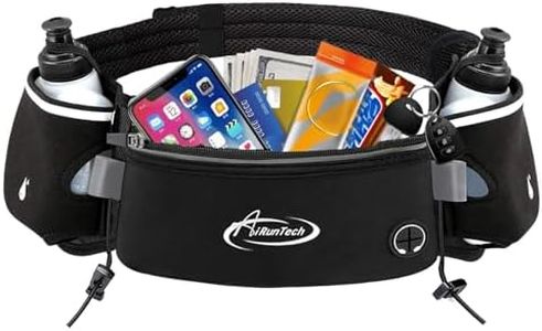AiRunTech Hydration Running Belt with Bottles Zero Bounce Design for Running, Triathlon, Marathon, 10K, 5K, Trail Fit for Most Smartphones(2 * 6OZ bottle)