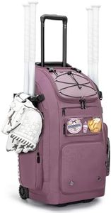 KAVIGOR 80L Rolling Baseball & Softball Bag for Youth & Adult, Holds 3 Gloves & 4 Bats, Custom Team Panel, Travel Ball Ready
