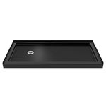 DreamLine SlimLine 36 in. D x 60 in. W x 2 3/4 in. H Left Drain Single Threshold Shower Base in Black, DLT-1136601-88