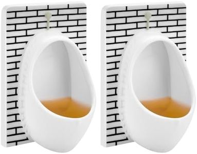 KUCHEY White Elephant Gifts for Adults Urinal Shot Glasses Set of 2 Odd Funny Gifts Gag Gifts for Men Women Christmas Stocking Stuffers Party