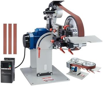 VEVOR Belt Grinder Sander, 72 x 2-Inch Variable Speed Belt Polisher with VFD, 1500W Knife Sharpener with 3 Grinding Moulds & 3PCS Sanding Belts for Metalworking, Compatible with 72"- 82 * 2" Belts