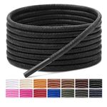 Handshop 3 Pairs Dress Shoe Laces for Men, Replacement Shoelaces for Dress Shoes, Waxed Round Shoe Strings for Women’s Oxford Shoes and Chukka(Black, 70cm)