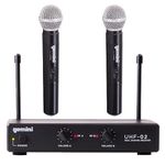 Gemini UHF Series UHF-02M-S12 Professional Audio DJ Equipment Dual Channel Wireless UHF System and Handheld Wireless Microphone with 150ft Range