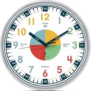 OWLCONIC Clock for Kids Learning to Tell Time, Telling Time Teaching Clock for Kids, Wall Clock Kids, Classroom Clock, Kids Learning Clock, Kids Clocks for Bedrooms.