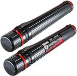 U.S. Art Supply Black Telescoping Drafting Tube (Pack of 2) - 3-1/4" Outside/2-7/8" Inside Diameter, Expands 25" to 42-1/2", Durable Protection with Shoulder Strap - Ideal for Posters, Blueprints, Art