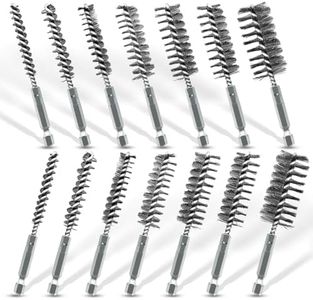 PokShow 14Pcs Stainless Steel Bore Brush, Wire Brush for Drill with 1/4 Inch Hex Shank ,Abrasive Wire Bore Brush for Power Drill Cleaning,Drill Brush Set,Steel Brush for Drill in 7 Size(5/16"-1")