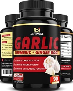 𝟒-𝐢𝐧-𝟏 Garlic Capsules 𝟓𝟎𝟓𝟎𝐦𝐠, Turmeric, Ginger Root, Black Pepper - Immune and Cardiovascular Support - 𝟑 𝐌𝐨𝐧𝐭𝐡𝐬 𝐒𝐮𝐩𝐩𝐥𝐲