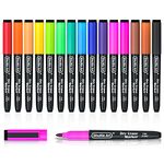 Shuttle Art Whiteboard Markers, 15 Colours Magnetic Whiteboard Pens with Eraser, Fine Point Dry Wipe Markers for Kids Writing On Whiteboards, Weekly Planner, Glass for School Office Home