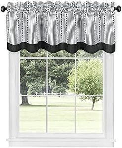 Achim Home Furnishings Westport Window Curtain Valance, 58"x14", Black/White