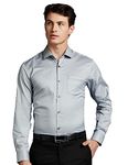 Symbol Premium Men's Wrinkle-Resistant Regular Fit Cotton Formal Shirt (SS23-SMP-FS-01_Grey_44)