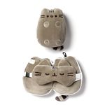 Puckator Relaxeazzz Pusheen Cat Shaped Travel Pillow & Eye Mask - Sleep Eye Mask Masks - Kids Travel Accessories For Sleeping Airplane - Flight Plane Neck Pillow Pillows