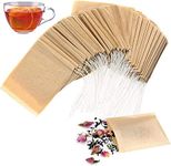 300 Pcs Disposable Tea Filter Bags Empty Cotton Drawstring Seal Filter Tea Bags for Loose Leaf Teal, Wood Pulp Material, Unbleached Empty Tea Infuser Sachets, 2.76x3.54"