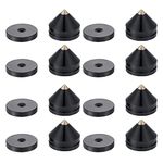 Rouufgeg 8 Set Speaker Stand Feet Foot Pad Aluminium Alloy Metal Spikes Cone Floor Foot Nail Black