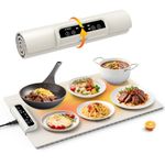 Bojinsey Electric Warming Tray with 3 Temperature Settings, Silicone Warming Mat with Timing Child Lock Fast Heating Electric Heating Tray Roll Up Hot Plates to Keep Food Warm for Home Buffets