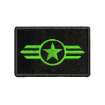 ISEE 360 Embroidered Sweable Star Wings Logo Applique Patches for Jackets Riders Boys Girls Jeans Bags Clothes Dress Any Garments L x H 3 x 2 inch (Green)