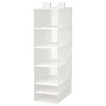 Ikea Polyester Skubb Hanging 6 Compartment Storage Closet Organizer (White)