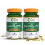 Pure Nutrition Vegan Glucosamine MSM with Boswellia | Cartilage & Joint Support Supplement | Relieves Pain & Stiffness | Supports Bone and Muscle Strength, Reduces Inflammation | 60 Veg Tabs (Pack 2)