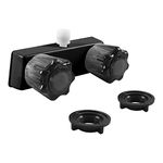 Eagles RV Shower Faucet - Camper Shower Faucet Valve, 4" RV Shower Replacement Valve Diverter 2 Knob Handles for Outside and Inside Bathroom Shower(Black Base - Black Acrylic Knob)