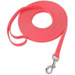 Waterproof Long Leash Durable Dog Recall Training Lead Great for Outdoor Hiking, Training, Yard, Beach and Swimming (Pink, 30ft)