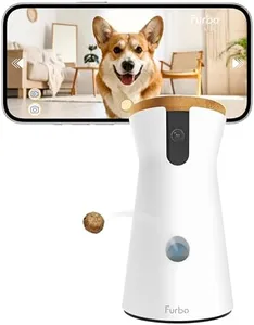 Furbo 360° Dog Camera: Home Security Camera with Barking Alerts, Rotating Pet Treat Camera with Phone App, Smart Home Indoor Puppy Cam with 2-Way Speaker and Night Vision (No Subscription Required)