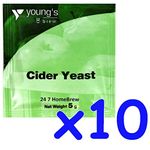 10x Youngs Cider Yeast 5g Youngs - Treats 23L / 5 Gallon