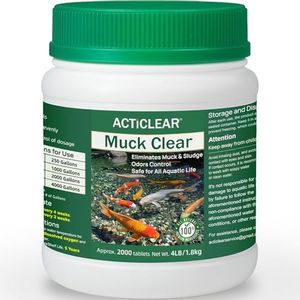 ActiClear Muck Clear – Natural Pond Sludge Treatment, 4 LB for Ponds, Fountains & Bird Baths, Beneficial Bacteria & Enzymes, Chemical-Free & Safe for Fish, Pets & Wildlife