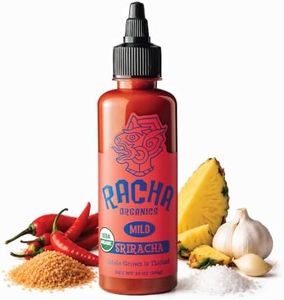 Racha Organics Mild Sriracha Hot Sauce - USDA Organic Sriracha Sauce Made with Estate-Grown Thai Chili Peppers - Low-Sugar, Non-GMO, Gluten Free, Keto Friendly - 10oz - Made in Thailand