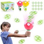 Hapikids Outdoor Toys for 3 4 5 6 7 8 Year old Girls Boys, Flying Disc Launcher Toy Garden Toy Gifts for 3-10 Year Old Boy Girls Flying Saucer Toy Kids Toys Age 3-8 Autism Toy Flying Disc 2 PCS