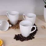 Ariane Premium Porcelain Mug with Large Handle for Coffee Tea Cocoa Soup, Ceramic, Dishwasher & Microwave Safe White (Expresso Set of 4)