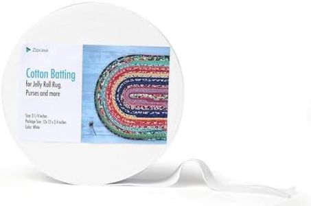 Zipcase 2 Pack On-A-Roll Upholstery Needle-Punched Cotton Batting for Jelly Roll Rugs, Purses, 2-1/4 inches Total 100 Yards
