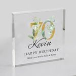 EDSG 70th Birthday Plaque Gifts for Women Acrylic Sign Plaque Personalised Gifts for Women Best Friend Mum Sister Wife Auntie Grandmother Birthday Persent Happy 70th Birthday Keepsake Decor