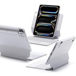 ESR iPad Pro 11 Inch (M5/M4, 2025/2024) Case with Keyboard, Pro 11(5th Gen) Keyboard Case with Easy-Set Magnetic Stand, Portrait/Landscape Modes, Removable Protective Case, Rebound 360 Series, White