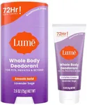 Lume Whole Body Deodorant - Invisible Cream Tube Mini and Solid Stick - 72 Hour Odor Control - Aluminum Free, Baking Soda Free, Skin Safe - 0.5 Oz Mini Tube + 2.6 Oz Solid Stick (Lavender Sage)