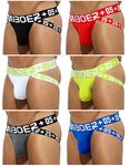 Arjen Kroos Men's Sexy Low Rise Jockstrap 6 Pack Cotton Performance Thong Underwear