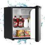 YOPOWER 48L Bar Fridge Mini Refrigerator Adjustable Electrical Thermostat Compact Refrigerator for Basement, Laundry Room, Cottage | Black Office Apartment Fridge | Energy Saving